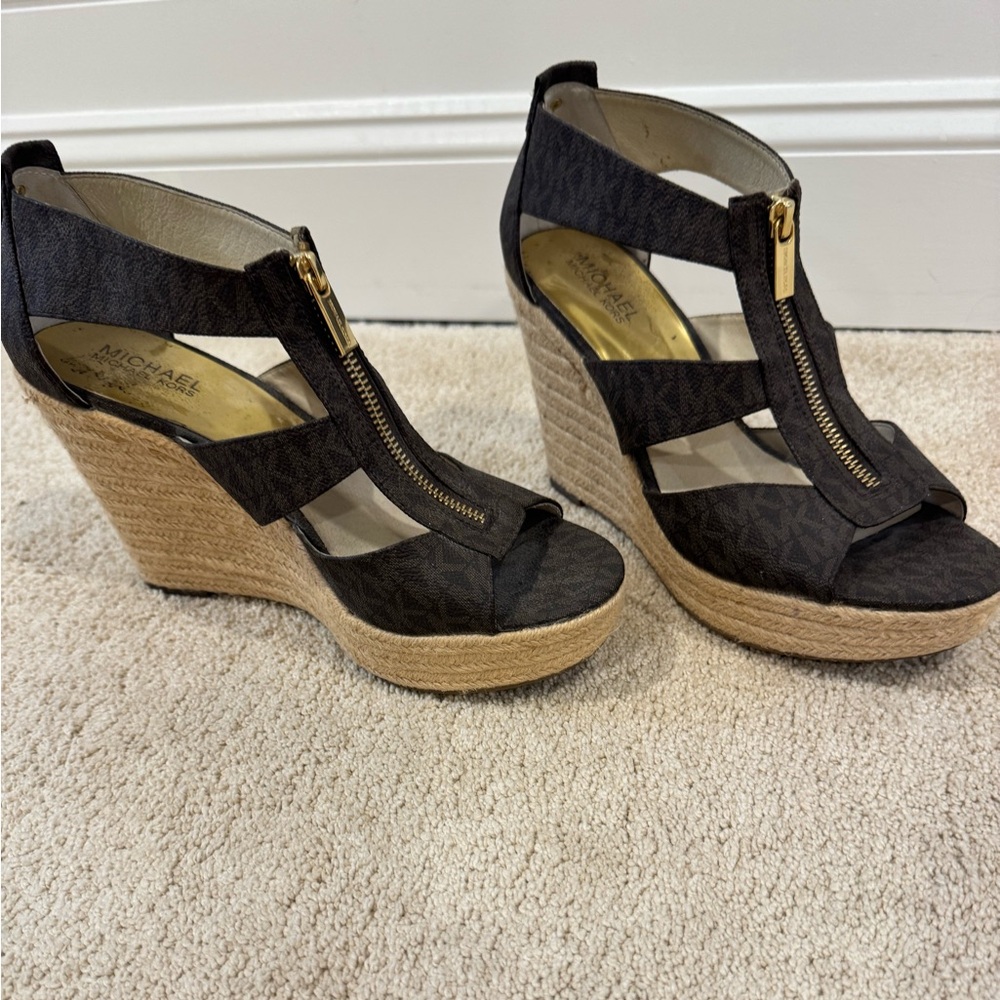 Michael Kors Black Wedge Sandals